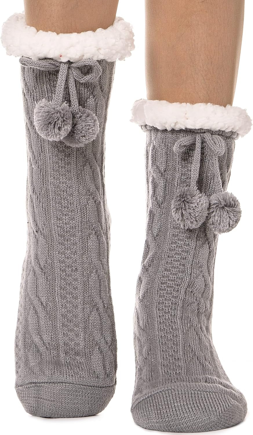 Slipper Fuzzy Socks for Winter with Grips